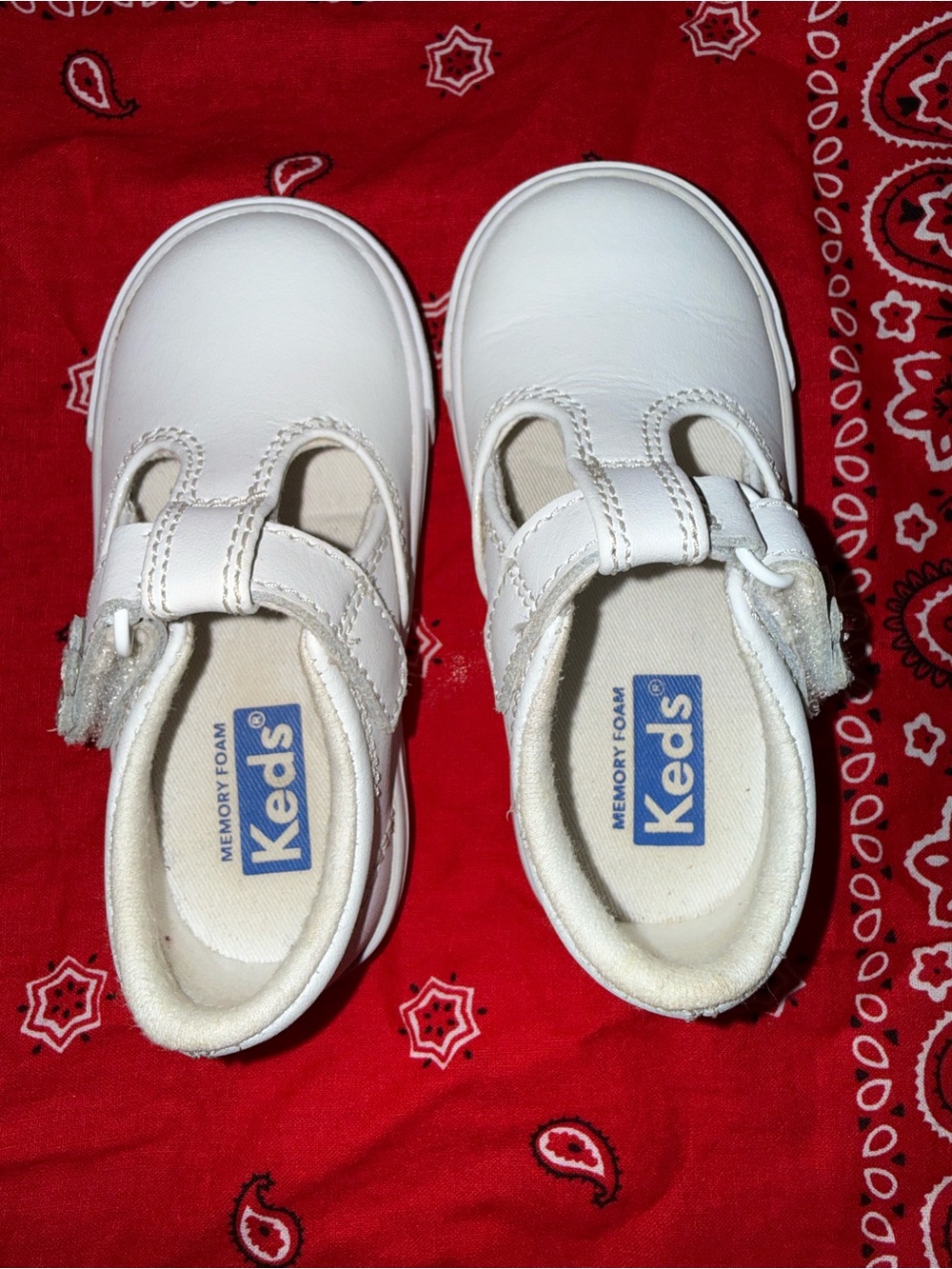 Keds White Baby Flower Strap Walker Shoes - Picture 4 of 7
